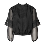 Everlyn Organza Shirt Jacket - Black
