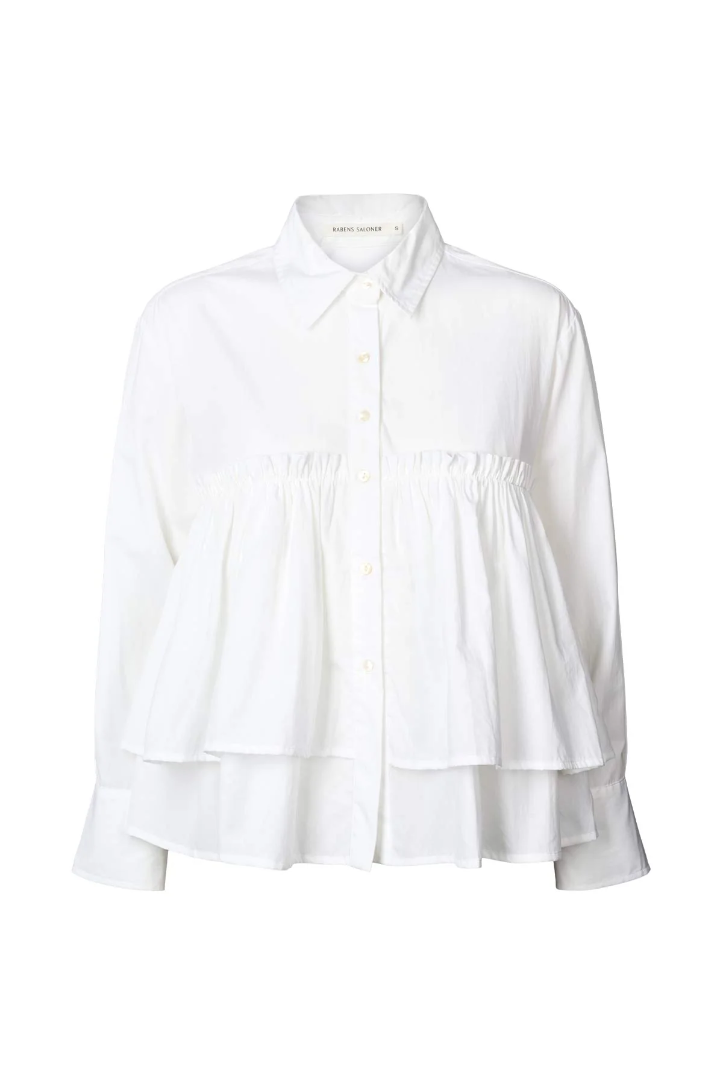 Poplin Frill Shirt - Shaker Powder