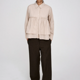 Poplin Frill Shirt - Shaker Powder