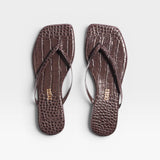 TKEES Square Toe Lily Croc Flip Flop Sandal