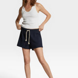 Layla French Terry Sweat Short - Navy — view 3