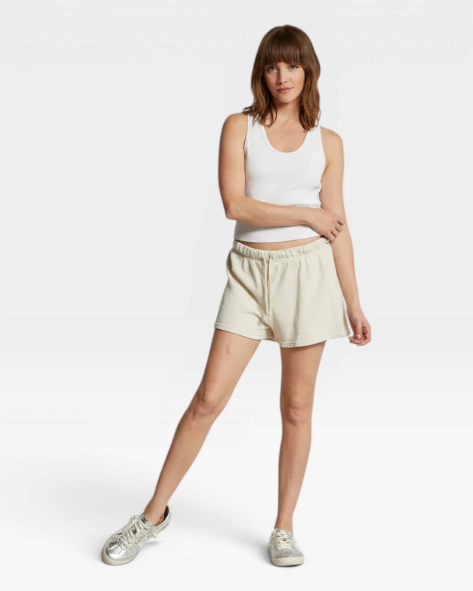 Layla French Terry Sweat Short - Sugar — view 3