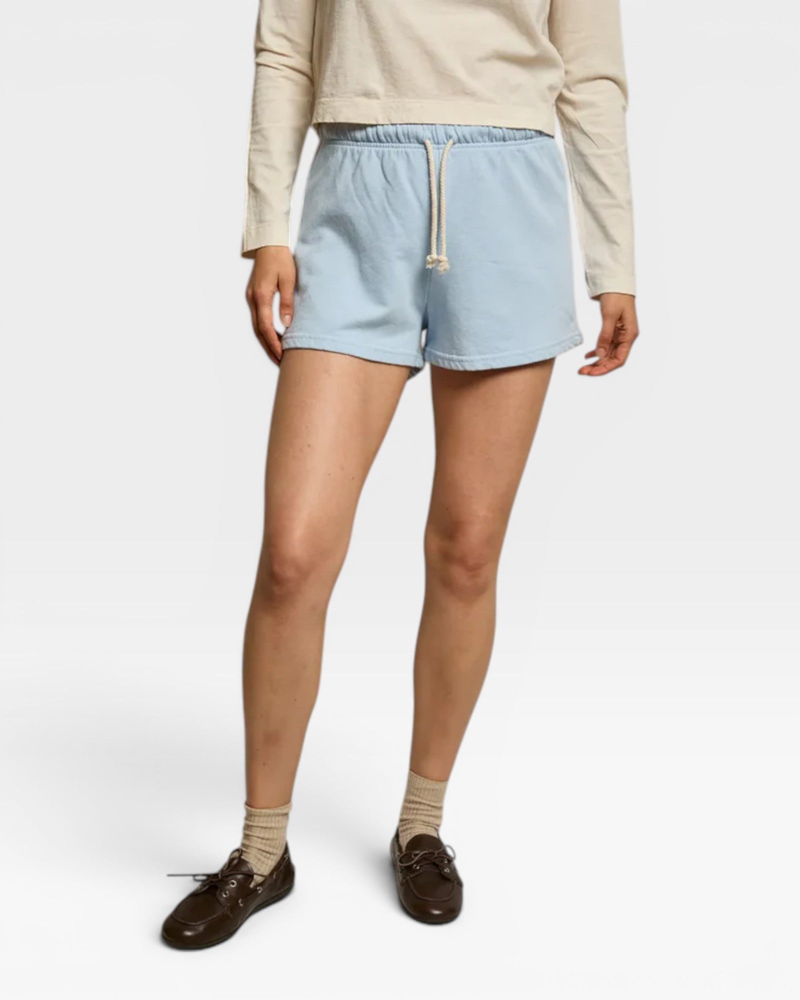 Perfect White Tee Layla French Terry Sweat Short - Powder Blue