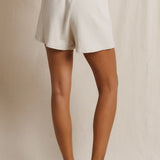 Layla French Terry Sweat Short - Whitecap Grey