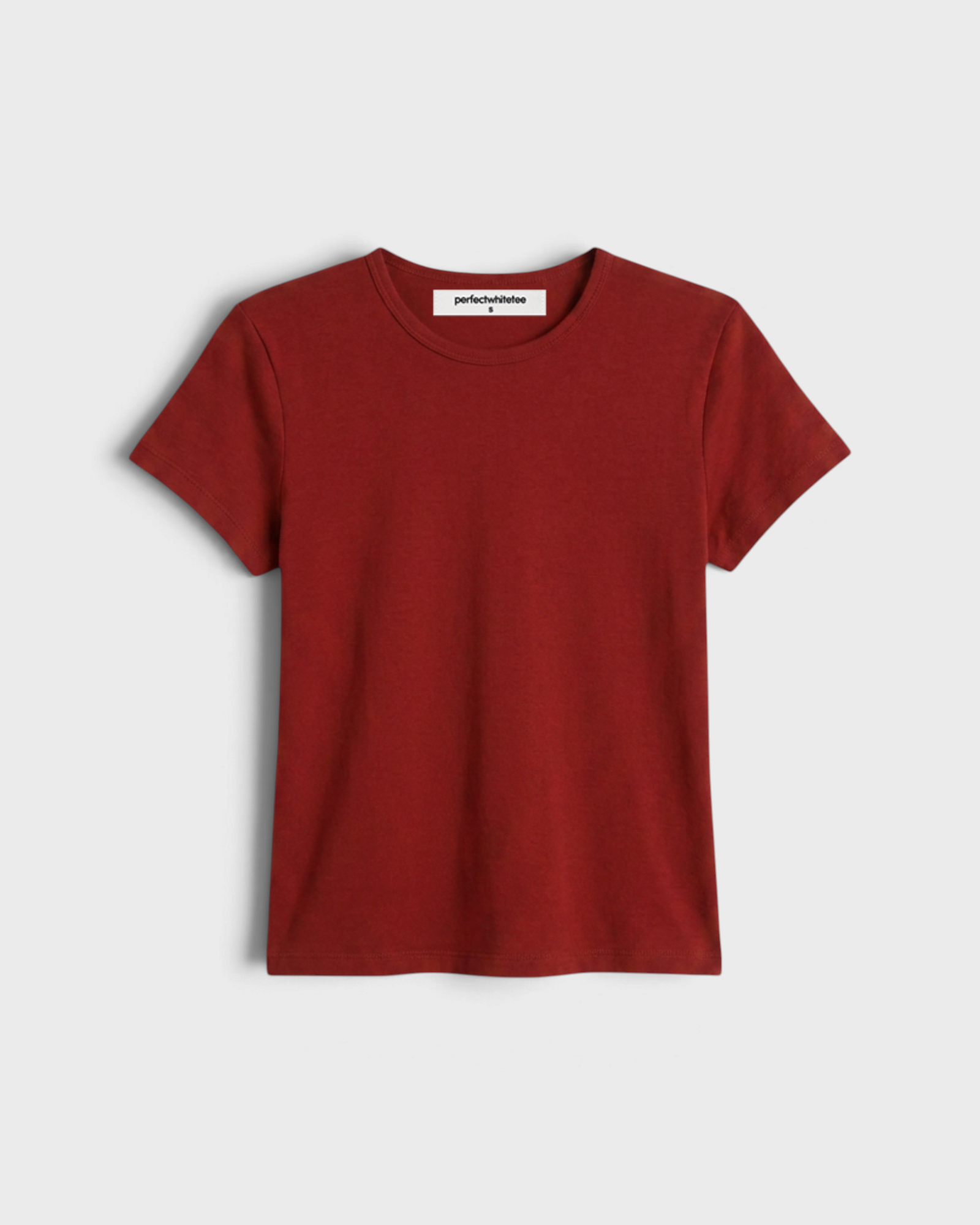 JONES + CO Lisa slim fit crew neck t-shirt in ruby red recycled cotton