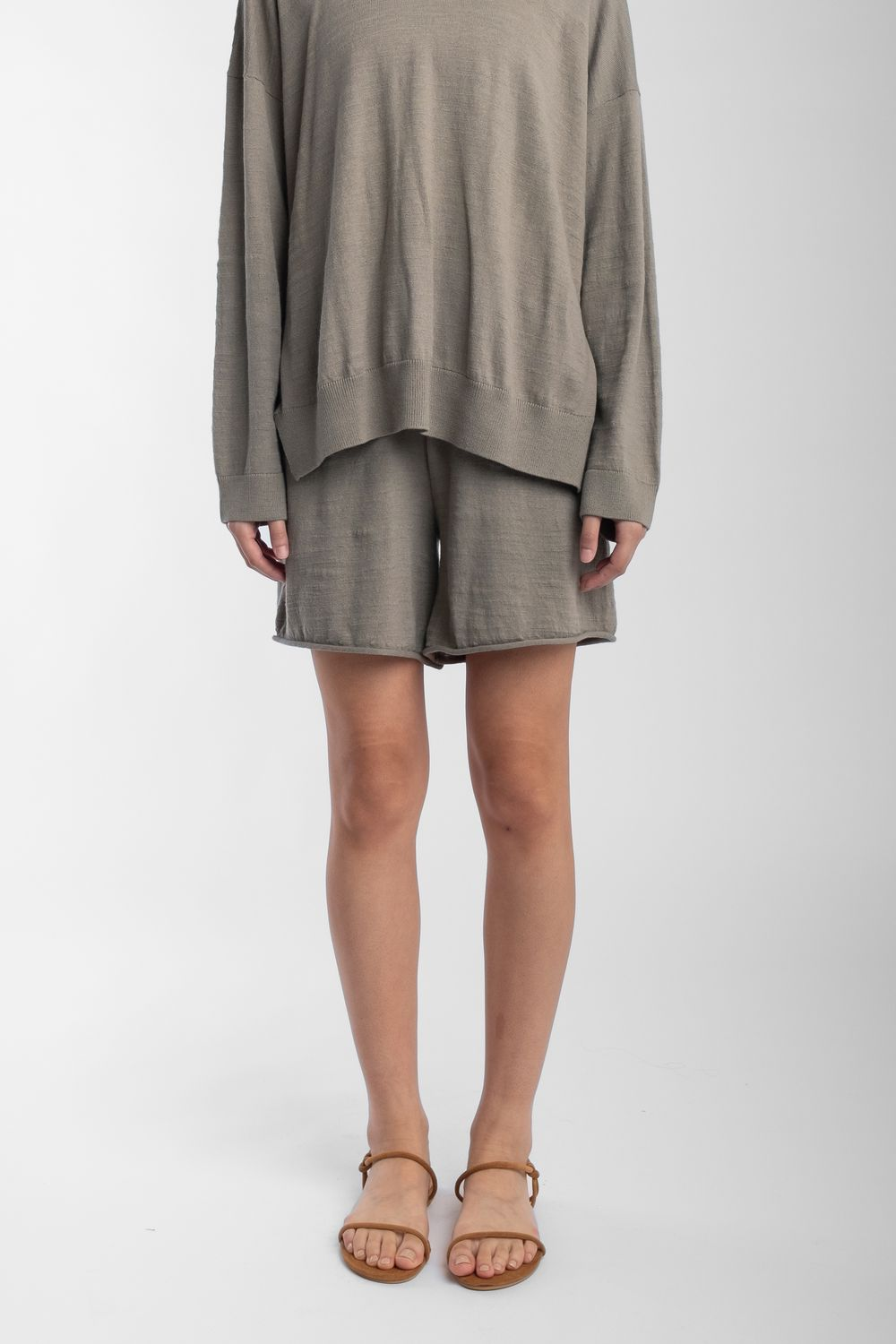 Micaela Greg Long Short - Fog Green