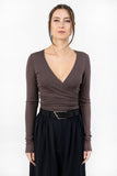 Margot Wrap Top - Chestnut