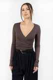 Margot Wrap Top - Chestnut