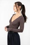 Margot Wrap Top - Chestnut