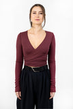 Margot Wrap Top - Wine