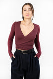 Margot Wrap Top - Wine