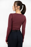 Margot Wrap Top - Wine