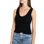 Perfect White Tee Maria V Neck Tank - Black