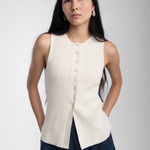 Mix Rib Vest - Cream — view 5
