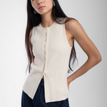 Micaela Greg Mix Rib Vest - Cream