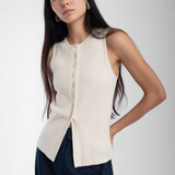 Micaela Greg Mix Rib Vest - Cream