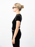 Serena Cashmere Tee - Black/Eco Paper Trim