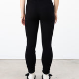 Maria Cashmere Ribbed Leggings - Black/Eco Paper Trim