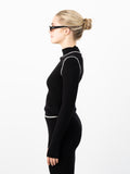 Danica Cashmere Sweater - Black/Eco Paper Trim