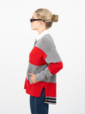 Catherine Cashmere Shacket - Husky & Rouge Stripes