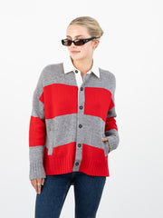 Catherine Cashmere Shacket - Husky & Rouge Stripes