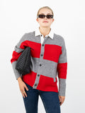 Catherine Cashmere Shacket - Husky & Rouge Stripes