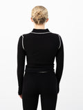 Danica Cashmere Sweater - Black/Eco Paper Trim