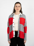 Catherine Cashmere Shacket - Husky & Rouge Stripes