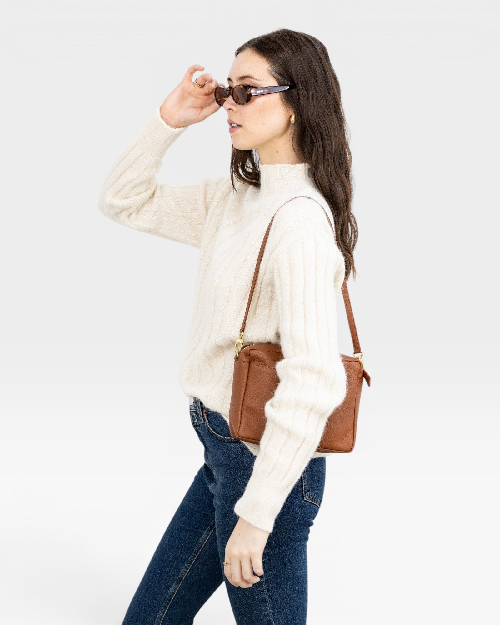 Rome Crossbody - Maple Pebble Leather — view 6