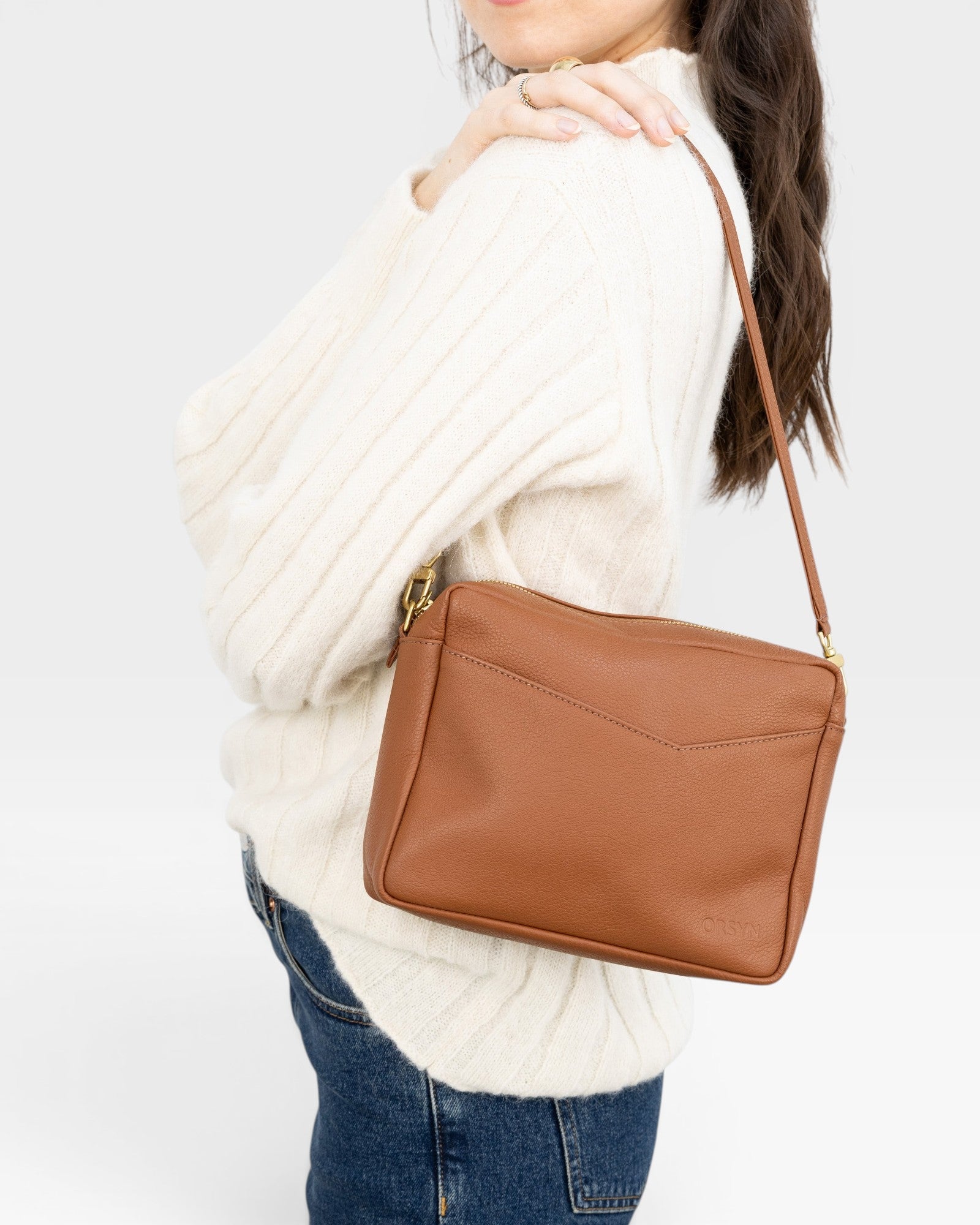 ORSYN Rome Crossbody - Maple Pebble Leather