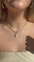 14K Solid Gold Mother of Pearl Pendant on thick chain