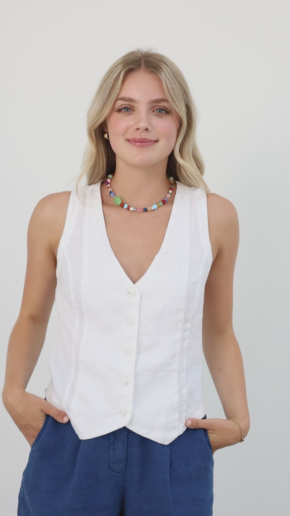 Violette Vest - White product video