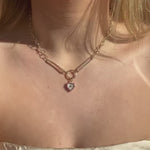 video of 14K Abalone Heart Charm on the body