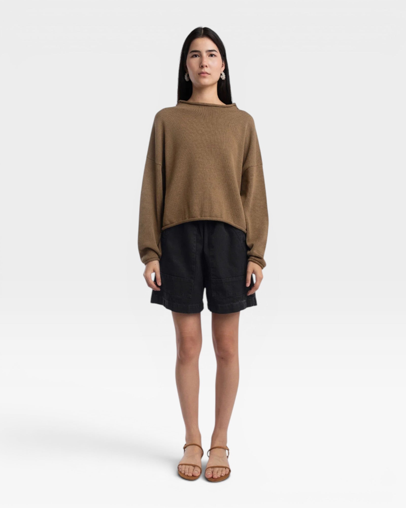 Micaela Greg Rolled Sweater - Umber