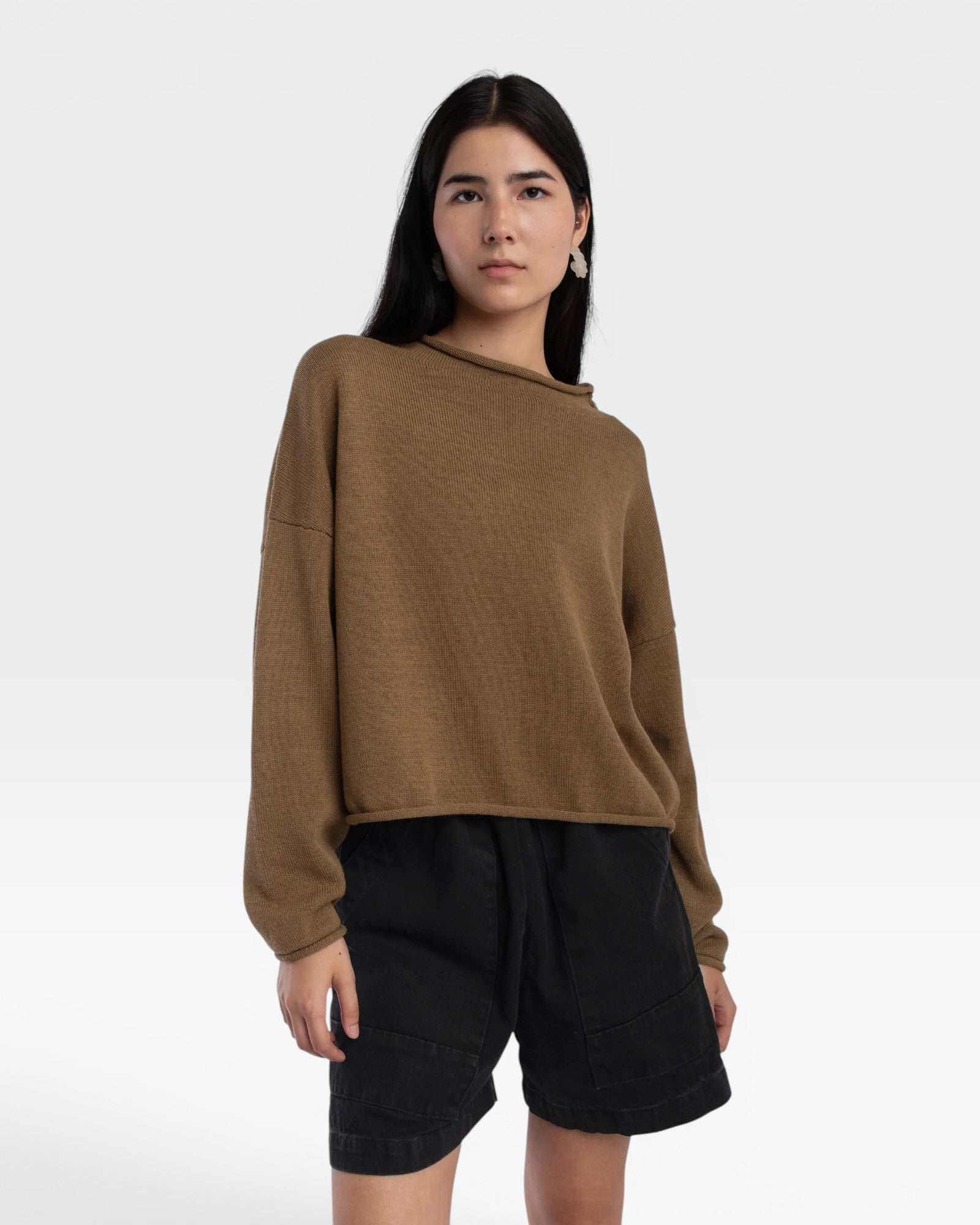 Rolled Sweater - Umber — view 5