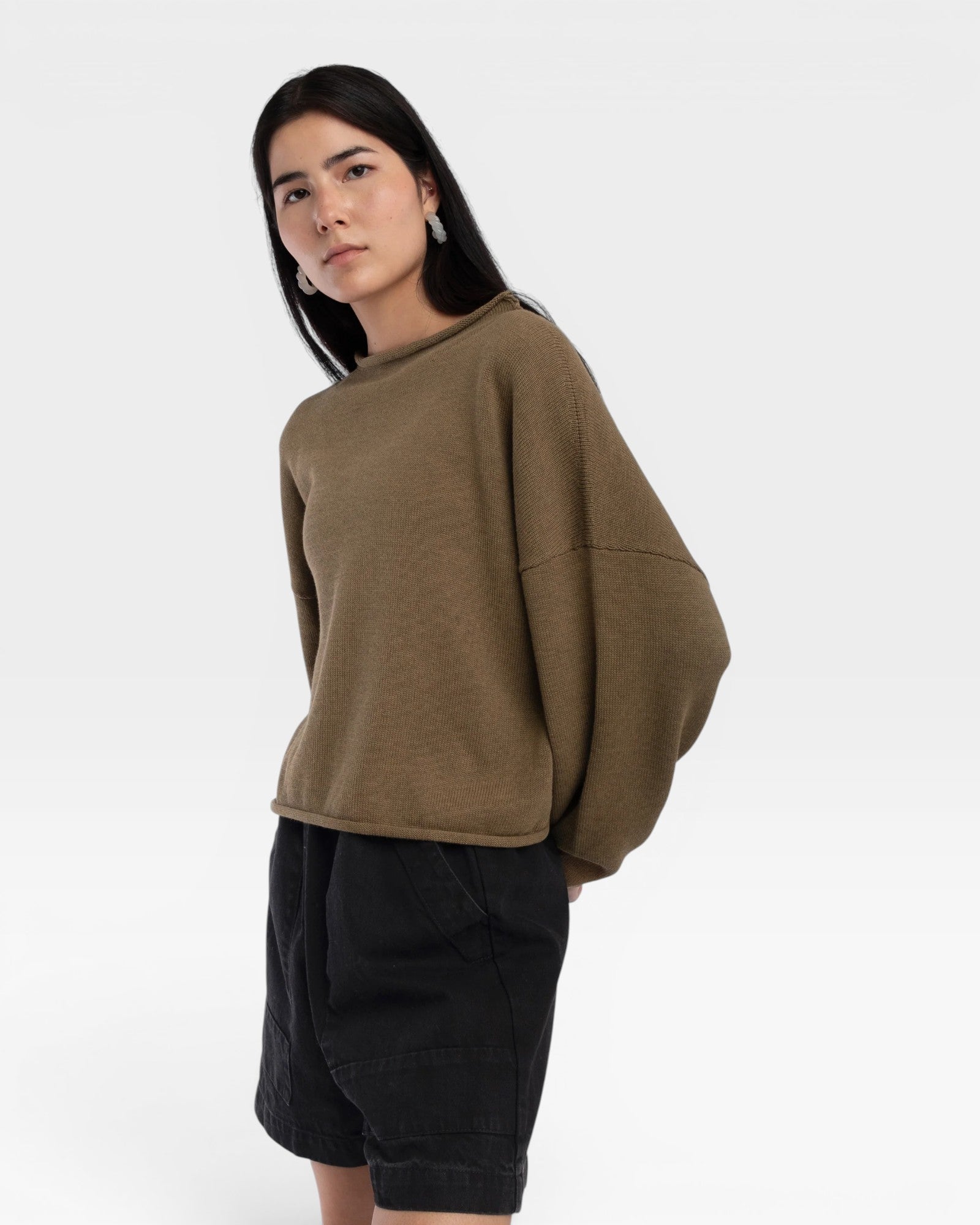 Rolled Sweater - Umber — view 6