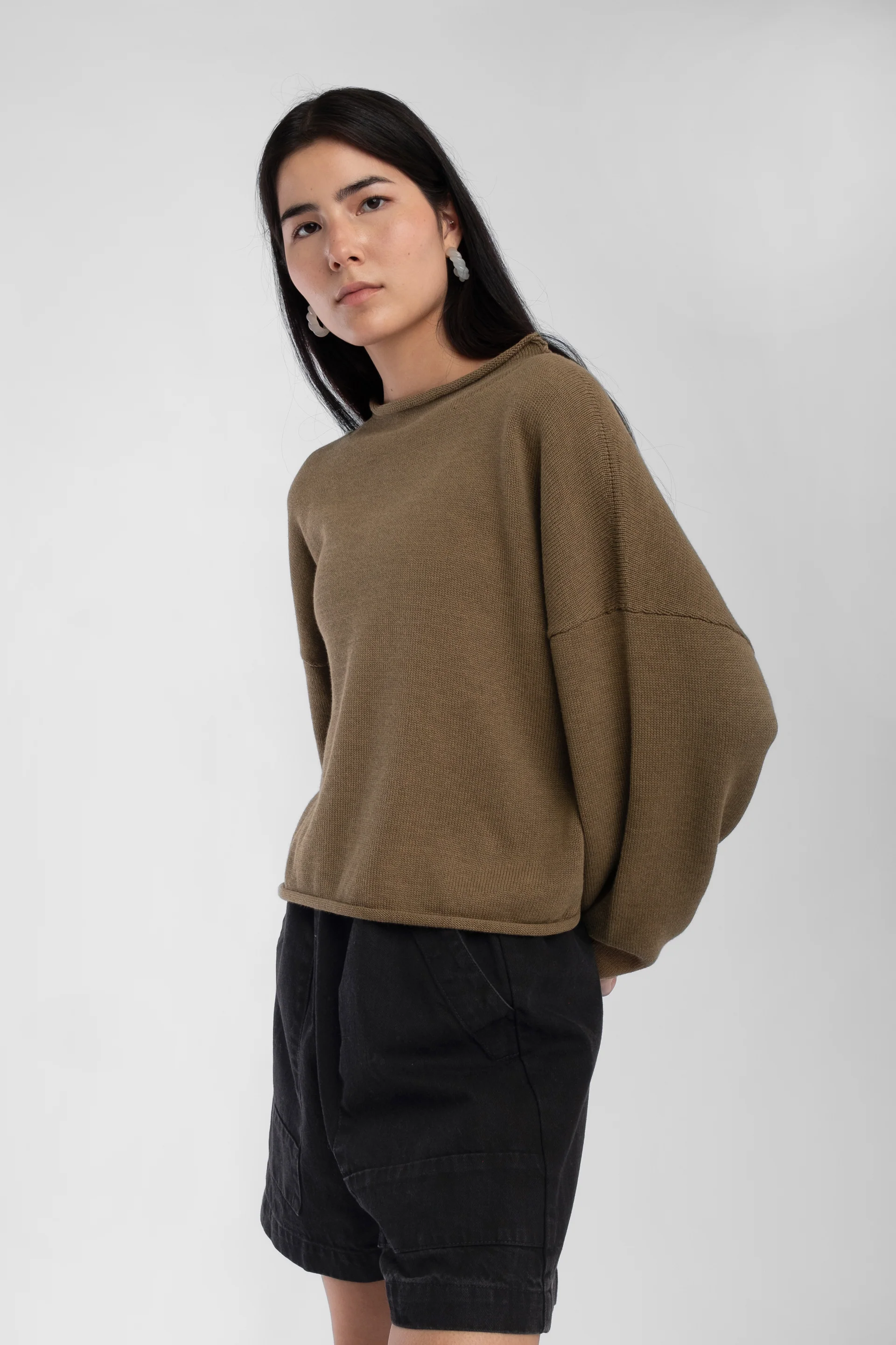 Rolled Sweater - Umber — view 6