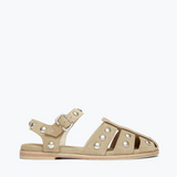 Sera Fisherman Sandal - Stucco Suede with Silver Studs