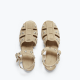 Sera Fisherman Sandal - Stucco Suede with Silver Studs