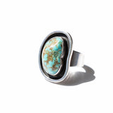 Vintage Navajo Organic Oval Turquoise Ring