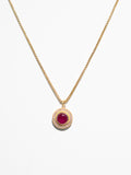 14K Diamond Encrusted + Ruby Circle Charm