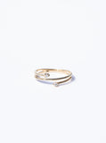 14K Diamond Spiral Stacking Ring