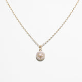14K Diamond Encrusted Sun Ray Circle Charm