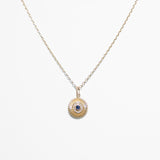 14K Diamond Encrusted + Sapphire Sunburst Charm