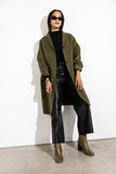 Wool Long Coat - Clover Green