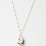 Pearl + Morralla Emerald Necklace