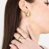 14K Hailey Earrings on model 