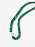 Emerald + Baroque Pearl Necklace