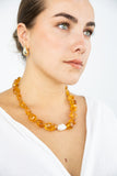 Citrine + Baroque Pearl Necklace