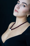 Ruby + Baroque Pearl Necklace